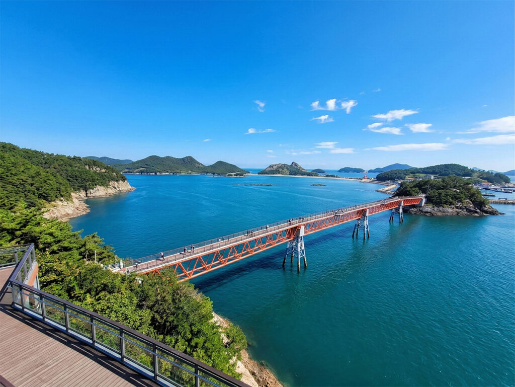 Jangjado Bridge in Seonyudo, Gunsan, across the sea of Korea