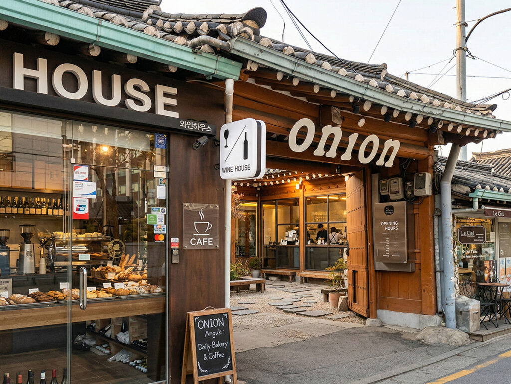 One of the famous cafes in Seoul. Onion Anguk Cafe