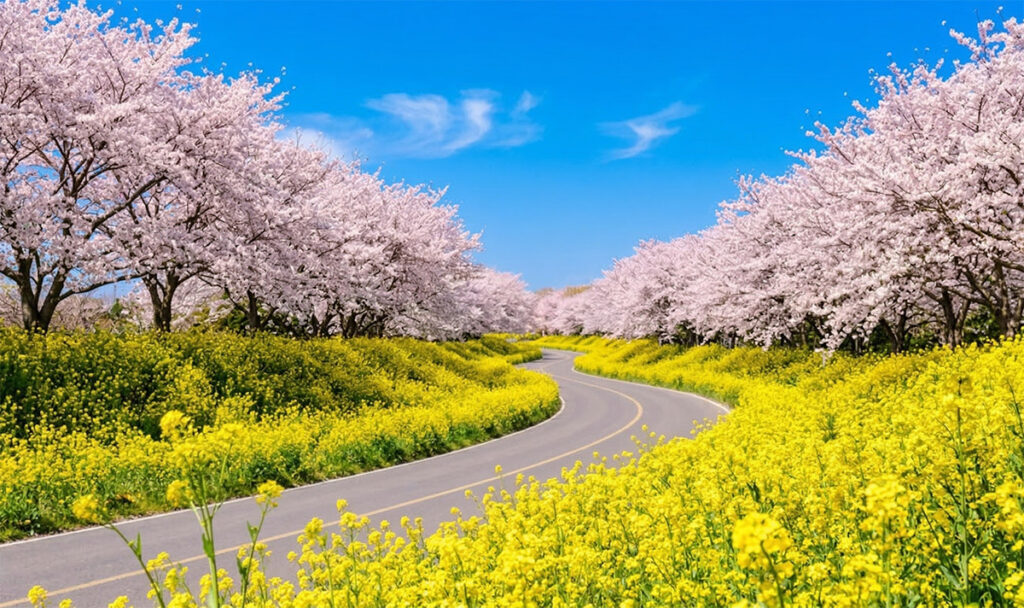 canola flower hotspots in Seogwipo, Jeju