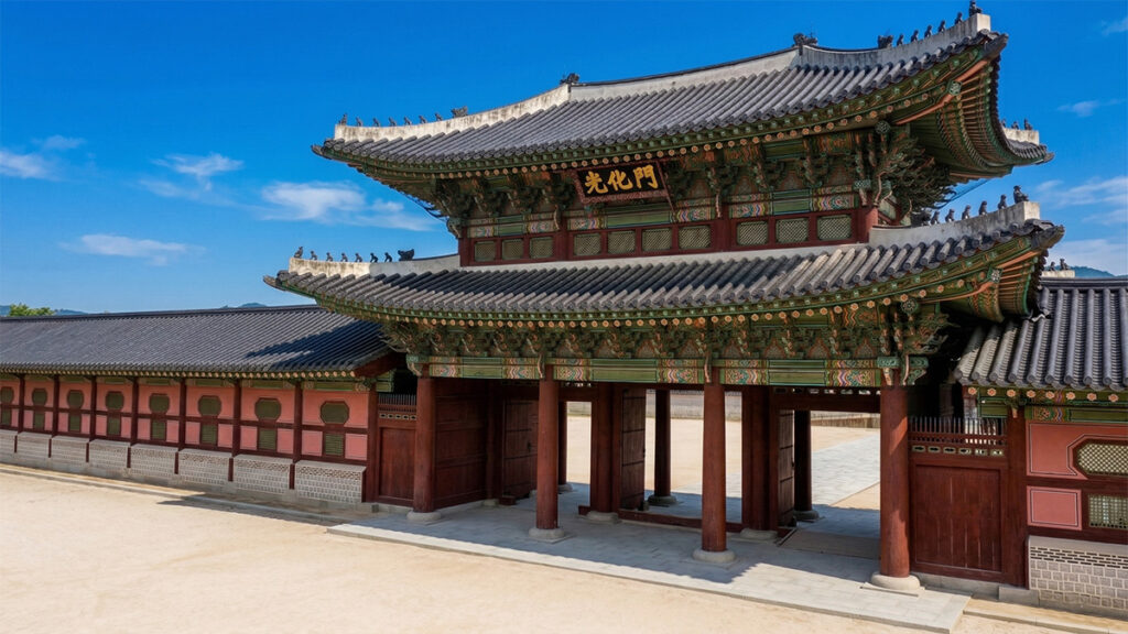 The magnificent Gwanghwamun of Gyeongbokgung Palace in Korea