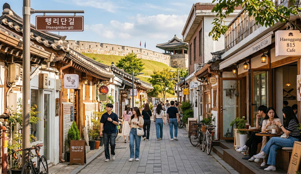 Café Street in Haengridan-gil, Suwon, near Seoul